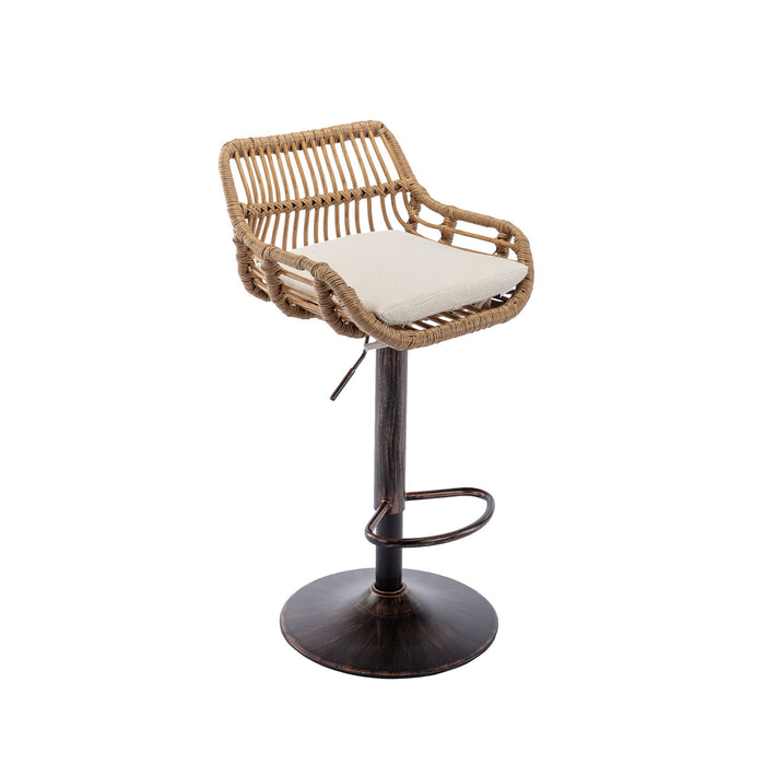 Set of 2 Giga modern swivel bar stools with adjustable height, footrests, and sleek design, perfect for kitchen or bar area.