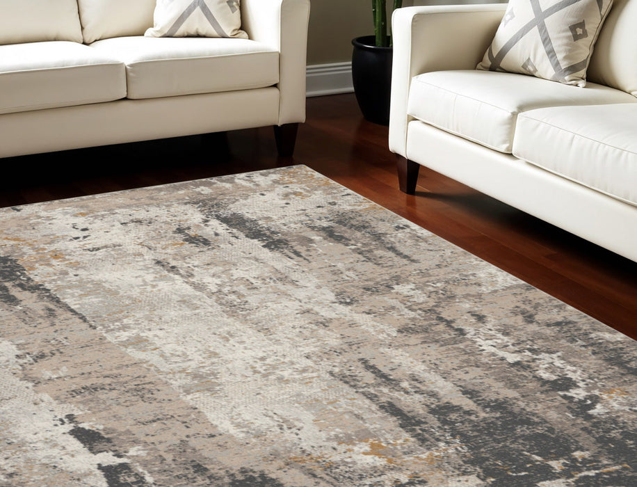 8' X 10' Abstract Area Rug - Cream