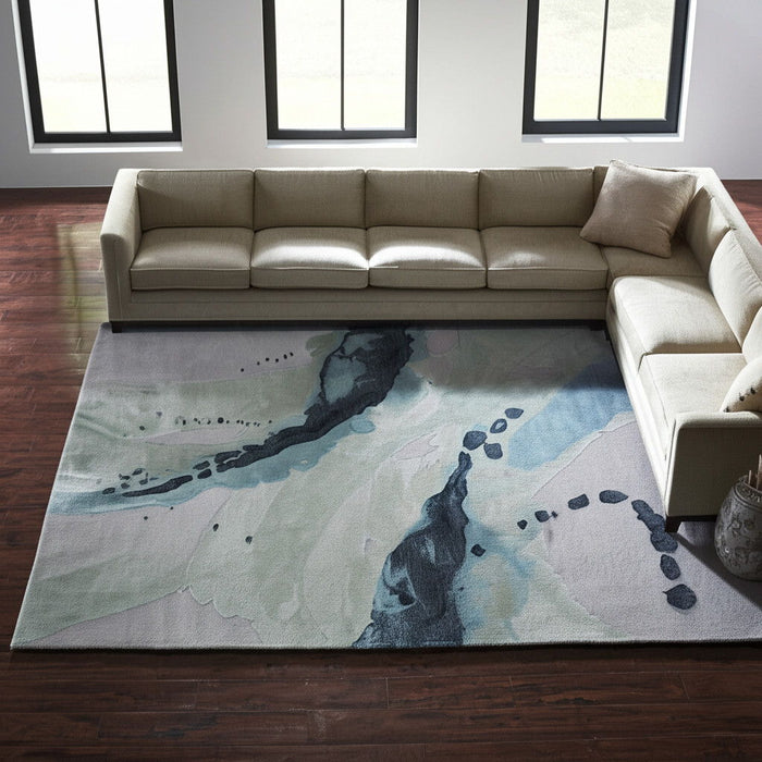 8' X 10' Abstract Hand Tufted Area Rug - Green