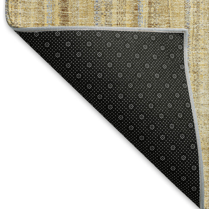 10' X 14' Striped Washable Area Rug With UV Protection (677597) - Wheat / Gray / Gold