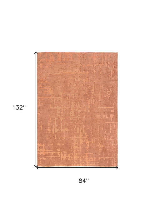 8' x 11' Abstract Non Skid Area Rug - Orange