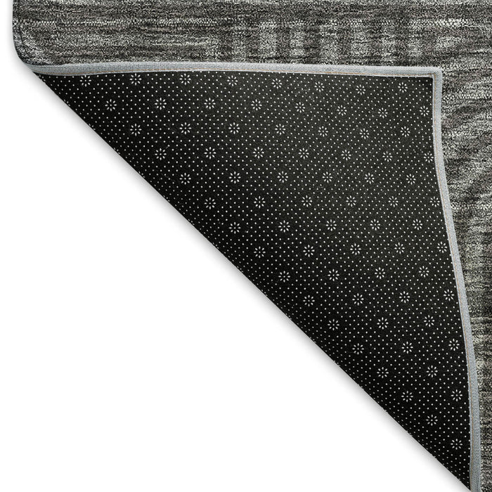 10' X 14' Abstract Geometric Washable Area Rug With UV Protection (672905) - Charcoal / Ivory