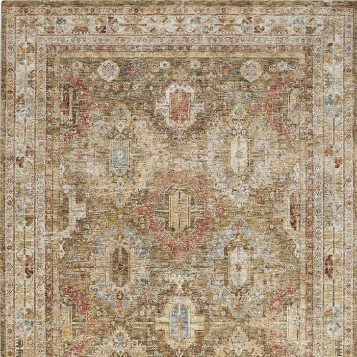 8' X 10' Medallion Distressed Area Rug (550802) - Ivory / Green