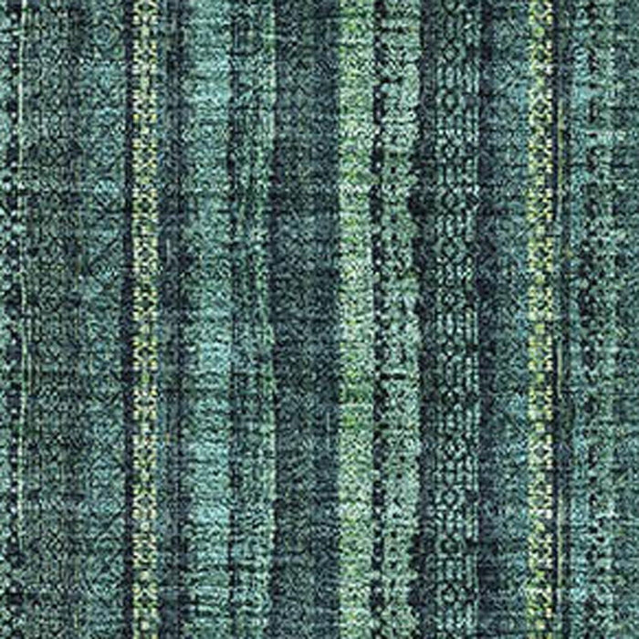 10' X 14' Striped Washable Area Rug With UV Protection (677591) - Teal / Mint Green