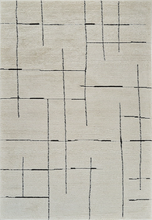 7.9' x 7.9' Abstract Distressed Area Rug - Cream And Green