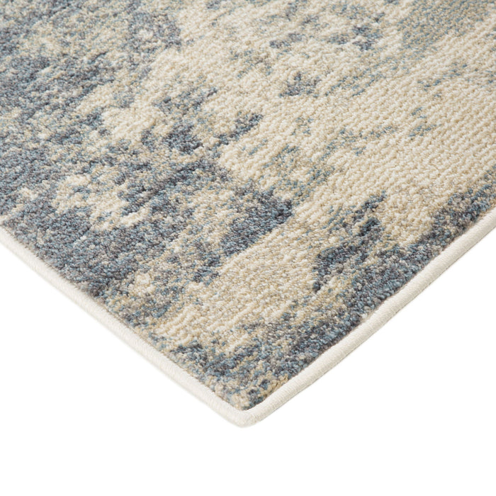 9' x 12' Abstract Power Loom Area Rug - Light Gray And Blue