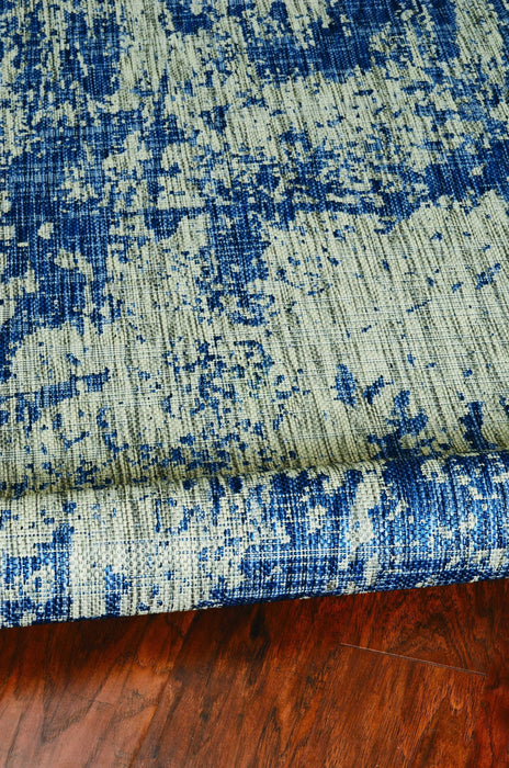 8' x 11' Abstract Brushstrokes UV Treated Indoor Area Rug - Gray Or Denim