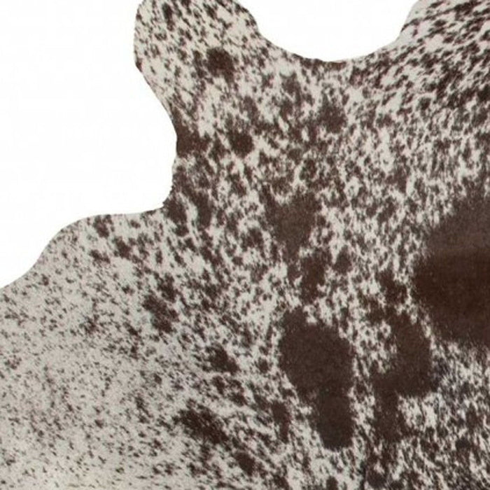 60" x 84" Chocolate Cowhide Rug - White