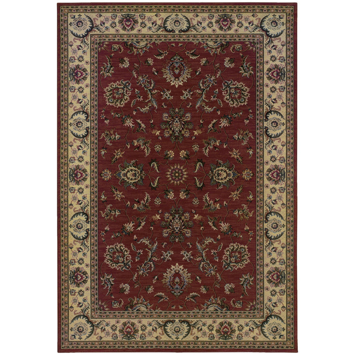 8' X 11' Oriental Area Rug (574383) - Red / Ivory