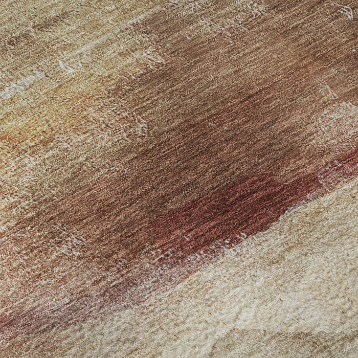 10' X 14' Abstract Washable Area Rug With UV Protection (715399) - Terra Cotta / Ivory