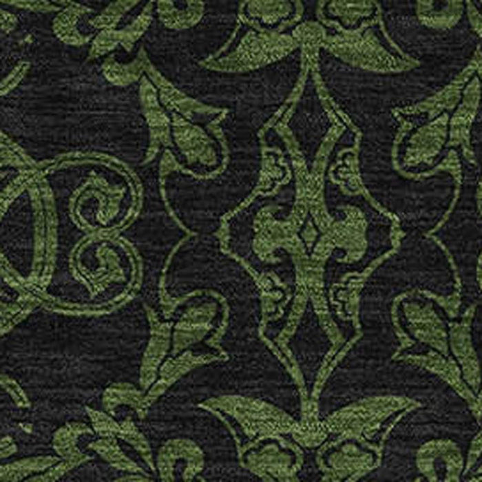 9' X 12' Medallion Washable Area Rug With UV Protection - Olive Green And Charcoal