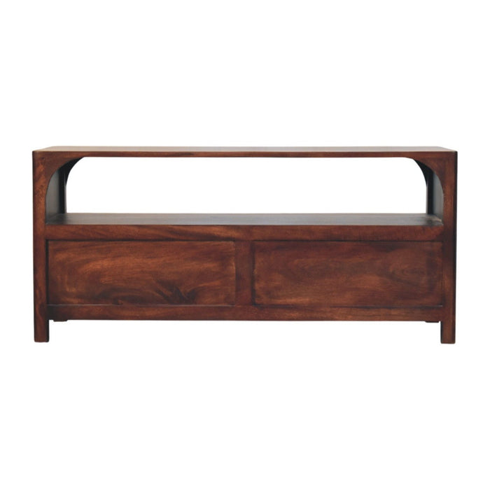 Solid Wood Fireplace TV Stand (720017) - Brown