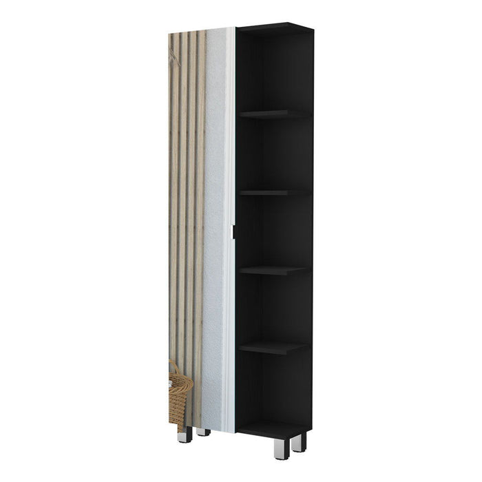 Accent Cabinet With Nine Shelves - Black