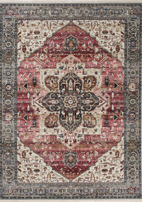 8' X 10' Medallion Area Rug (660172) - Pink / Cream / Gray