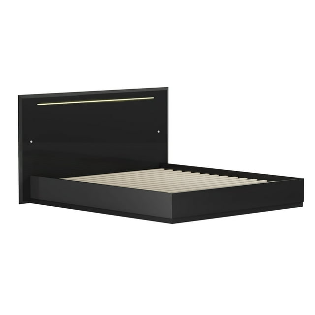 Chintaly FLORENCE King Bed Footboard and Siderails Gloss Black