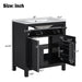Modern Giga bathroom vanity with ceramic sink, two-door cabinet, shelf, and soft-close doors for stylish bathroom storage.