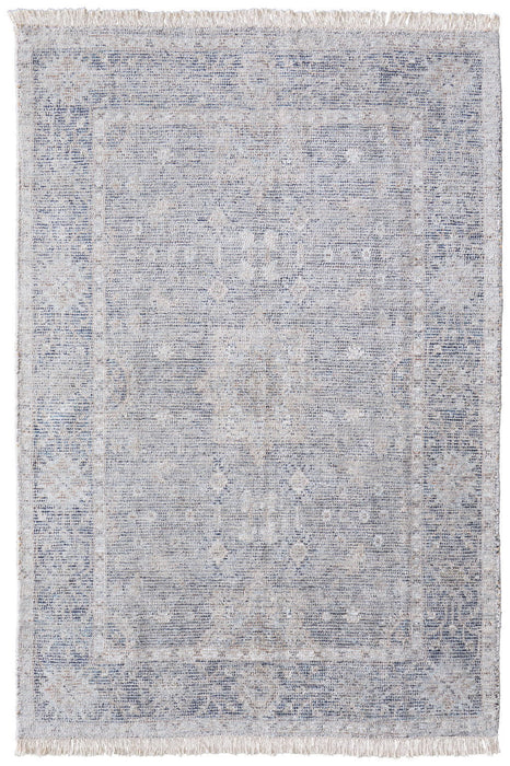 10' X 14' Bohemian Abstract Hand Woven Distressed Area Rug With Fringe - Gray