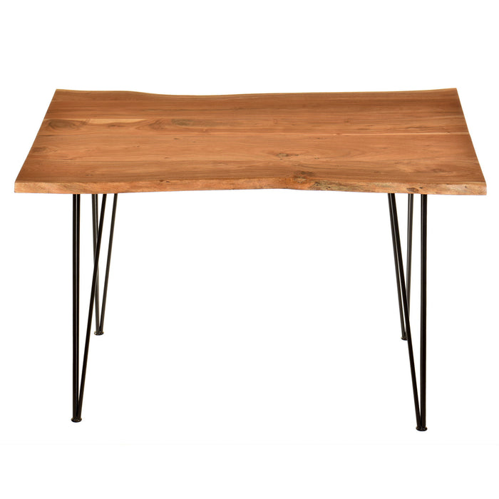 48" Solid Wood And Iron Dining Table - Brown