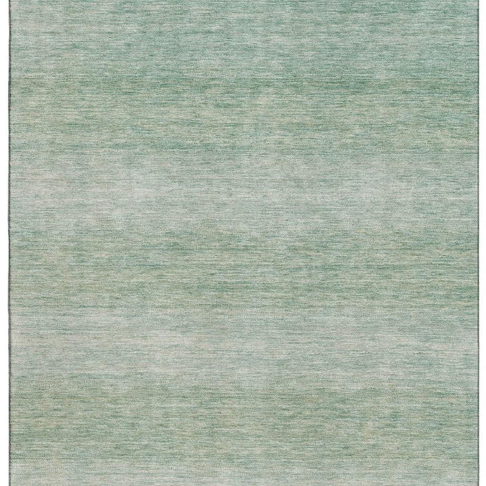 10' X 14' Striped Washable Area Rug With UV Protection (699532) - Aqua / Beige