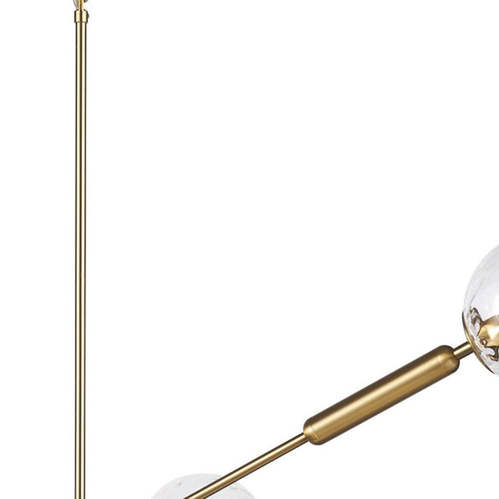 Sputnik Six Light Dimmable Chandelier With Shades - Gold / Clear