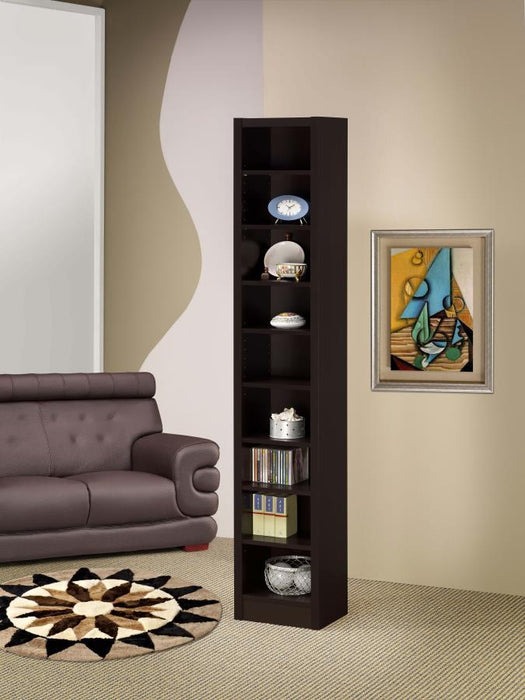 Eliam - Rectangular Bookcase With 2 Fixed Shelves - Cappuccino