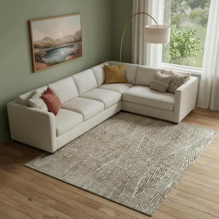 9' X 13' Abstract Area Rug (722078) - Green / Tan