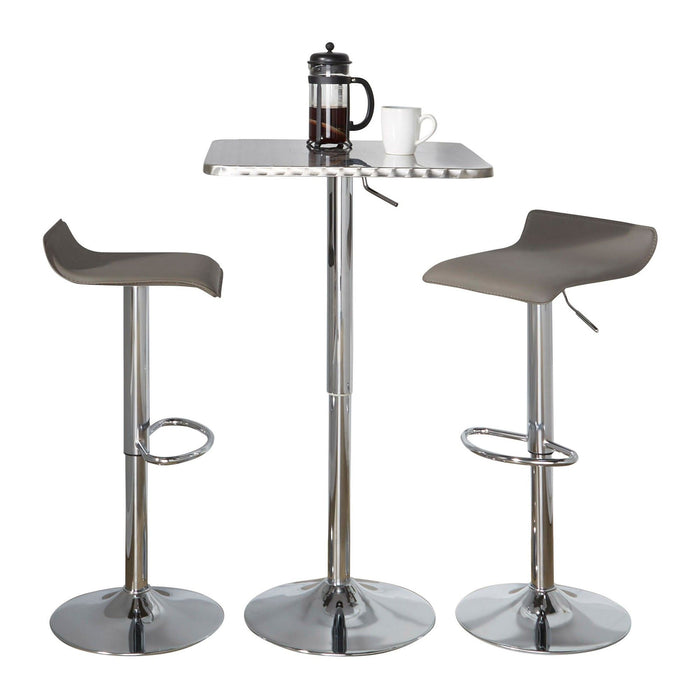 Bistro - Square Ale 3 Piece Bar Set - Chrome Metal