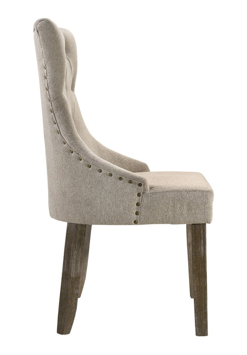 Tufted Upholstered Fabric Dining Side Chairs (Set of 2) - Gray
