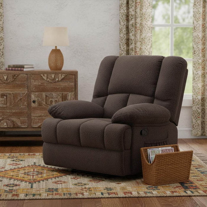 Polyester Blend Manual Recliner - Brown