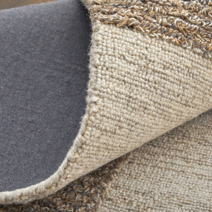 9' X 12' Wool Geometric Hand Tufted Area Rug (567629) - Brown / Tan / Ivory