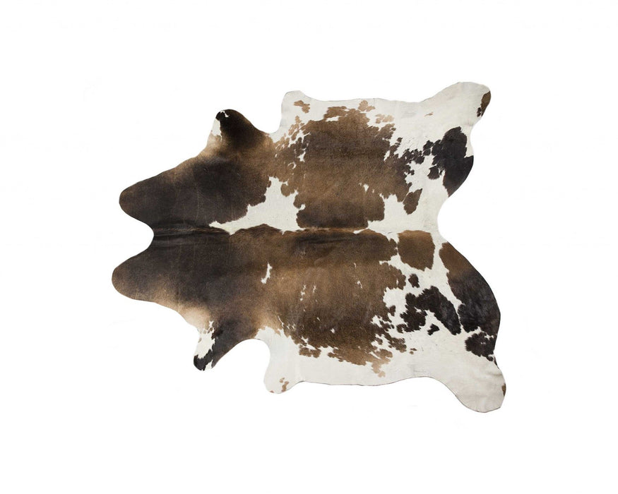 72" x 84" Cowhide - Rug - Taupe And White