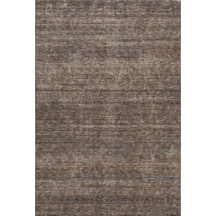 10' X 14' Geometric Washable Area Rug With UV Protection (688009) - Coffee / Beige