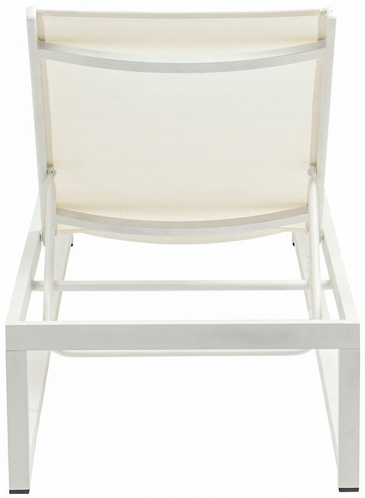 Maldives - Water Resistant Outdoor Patio Adjustable Sun Chaise Lounge Chair With White Base