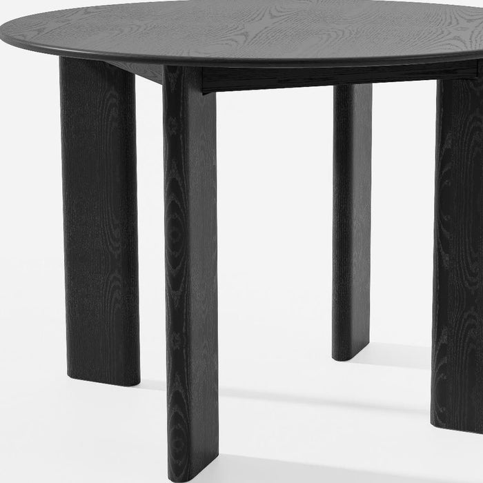 42" Solid Wood Round Top Dining Table - Black