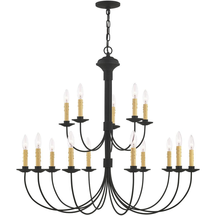 33" Multi Light Dimmable Chandelier With Shades - Black