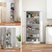 White Giga kitchen pantry cabinet with adjustable shelves, heavy-duty freestanding accent cabinet for organized storage.