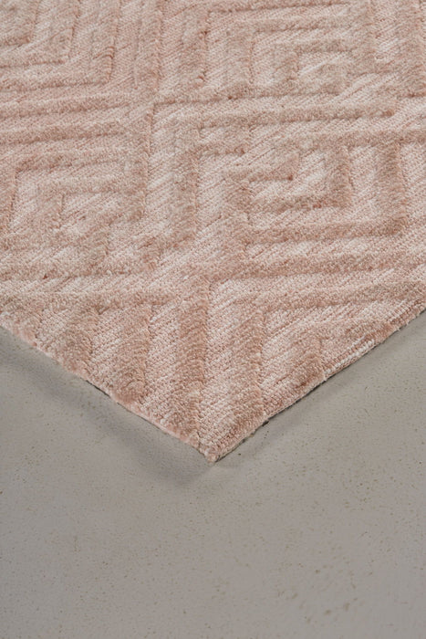 8' x 10' Geometric Stain Resistant Area Rug - Pink And Ivory
