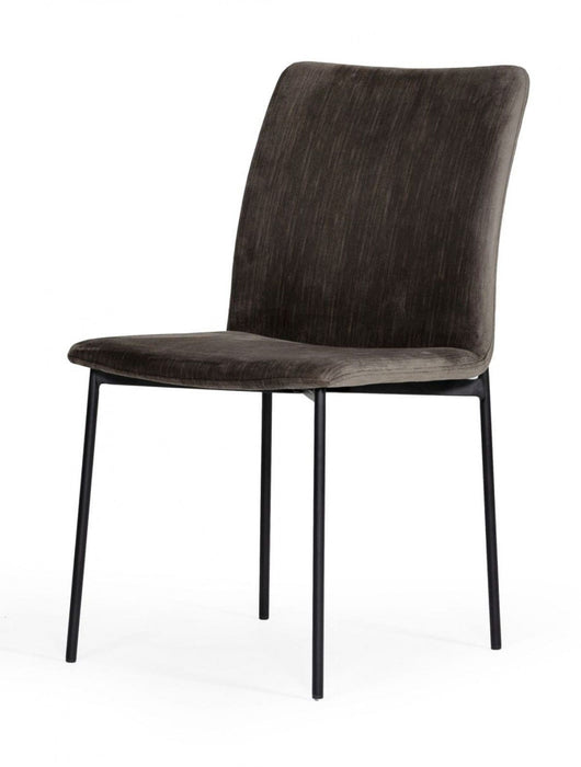 Upholstered Fabric Dining Side Chairs (Set of 2) - Brown