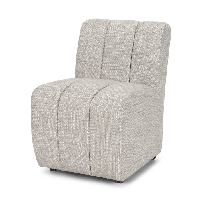 Upholstered Fabric Dining Side Chair With Wheels - Gray / Black