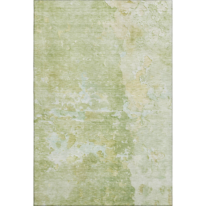 10' X 14' Abstract Washable Area Rug With UV Protection (692160) - Artichoke Green / Gold