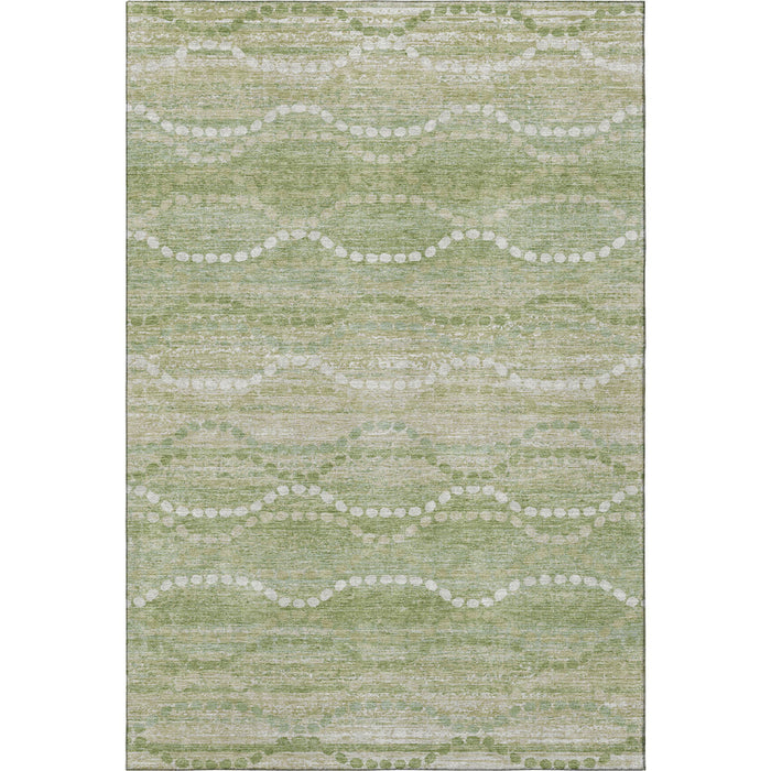 10' X 14' Abstract Geometric Washable Area Rug With UV Protection (715297) - Sage / Ivory