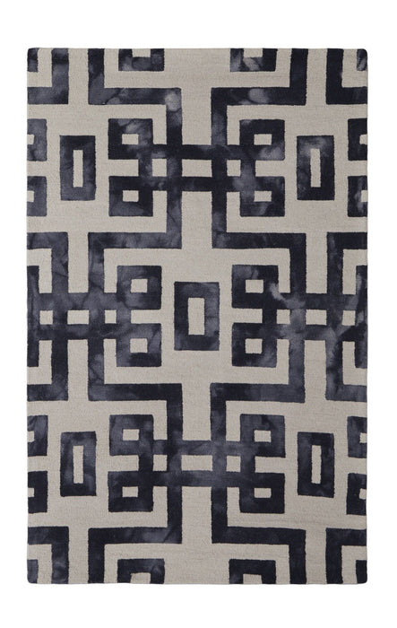 8' x 11' Wool Tufted Handmade Area Rug - Ivory And Black