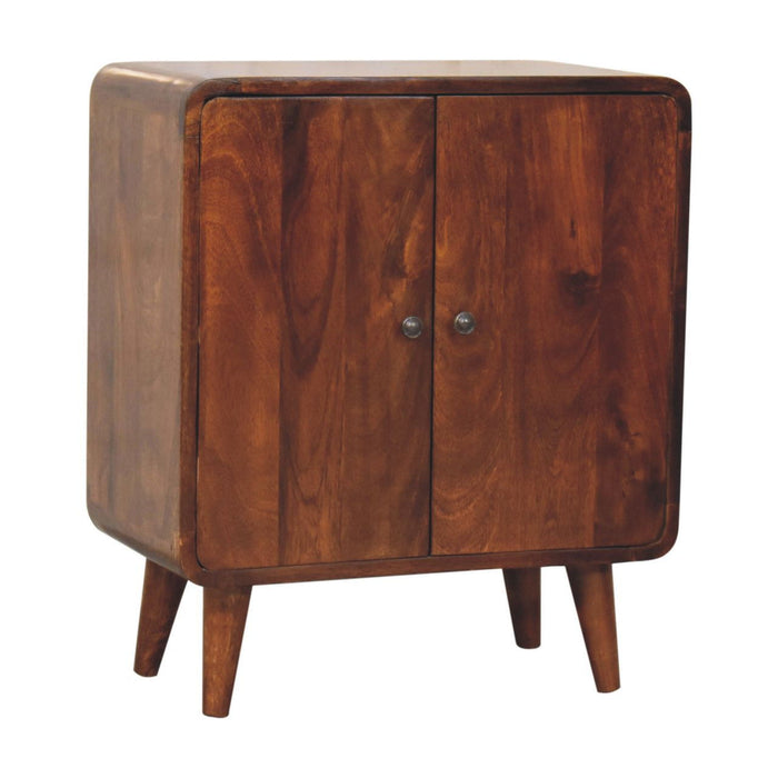 26" Solid Wood Accent Cabinet With Two Doors - Brown