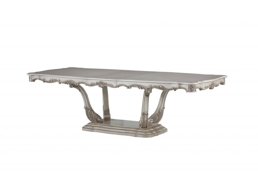 44" Solid Wood Pedestal Base Dining Table - Off White