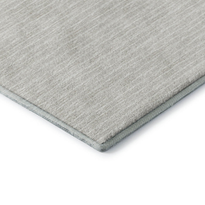 8' Striped Washable Round Rug With UV Protection (645184) - Linen / Ivory