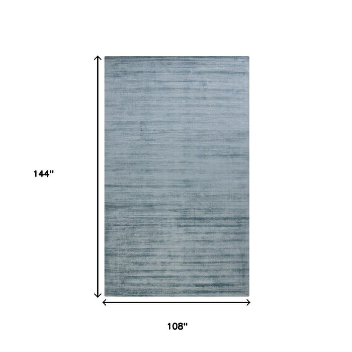 9' X 12' Striped Hand Woven Area Rug (570246) - Light Blue