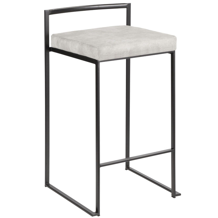 Fuji - Stackable Counter Stool With Cushion - Black Metal