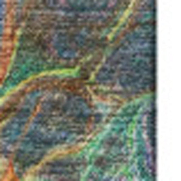 9' X 12' Abstract Washable Area Rug With UV Protection (650937) - Green / Gold / Teal