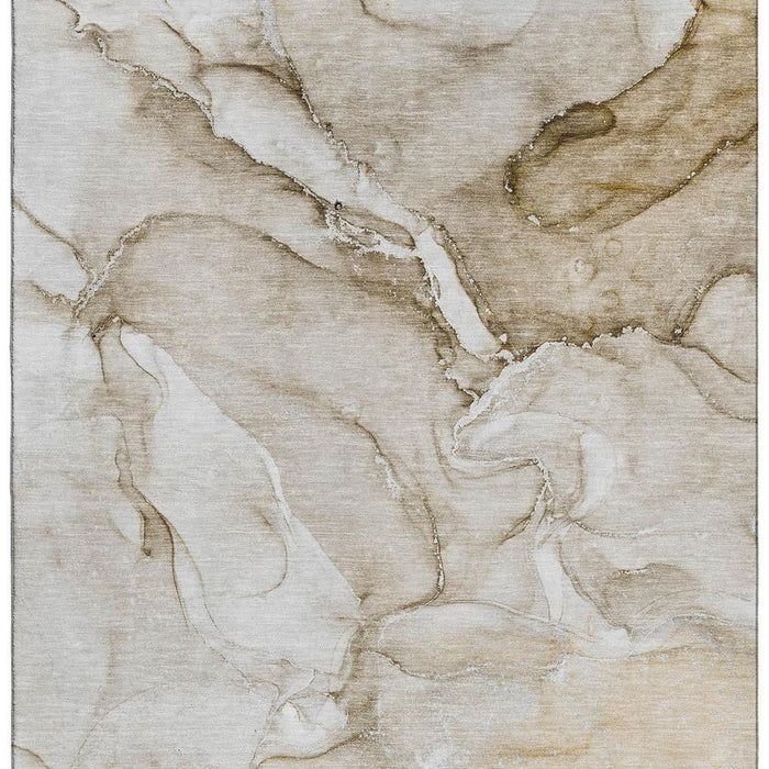 10' X 14' Abstract Washable Area Rug With UV Protection (647164) - Brown / Ivory