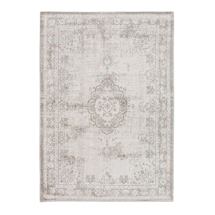 6' X 8' Medallion Washable Area Rug (548384) - Beige / White